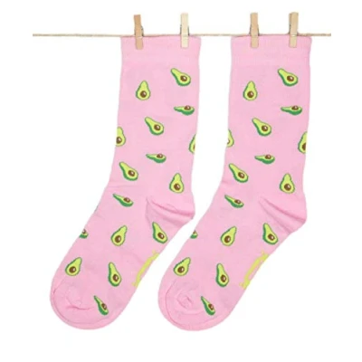 Imagen de Roits Calcetines Aguacates Rosa Mujer y Hombre de Dibujos Divertidos Originales Regalo Estampados Colores Molones Accesorios Fruta (41 46)