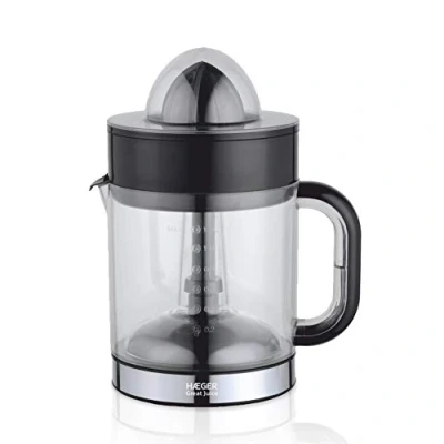 Imagen de HAEGER GREAT JUICE Exprimidor de Cítricos 1,2 Litros, 40W, Rotación cono bidireccional, recipiente graduado transparente, desmontable, compartimento para el cable en la base