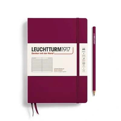 Imagen de LEUCHTTURM1917 359691 Libreta de notas Medium (A5) tapas duras, 251 páginas numeradas, port red, líneas