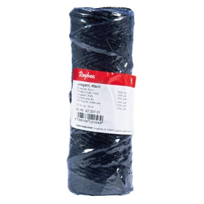 Imagen de Rayher 4200101 Cuerda Yute, 3.5 mm de diámetro, 50 m, Negro, Cordel yute resistente