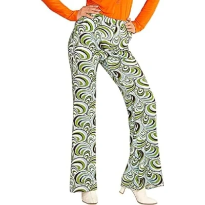 Imagen de W WIDMANN MILANO Party Fashion Pantalones años 70 para mujer, hippie, reggae, flower power, disco fever