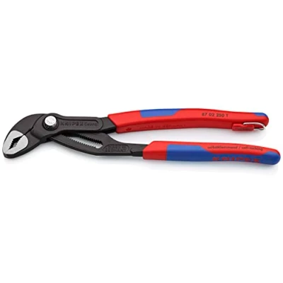 Imagen de Knipex Cobra® Tenaza para bombas de agua gris atramentado, con fundas multicomponentes, anilla fijación integrada colocar un dispositivo protección anticaídas 250 mm 87 02 T