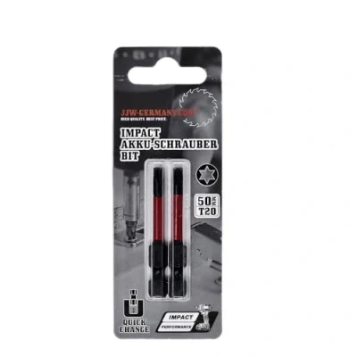 Imagen de jjw germany Impact Puntas para destornillador inalámbrico T10 / T15 T20 T25 T27 T30 y T 40 x 50 mm de largo (Impact Torx 20 mm)