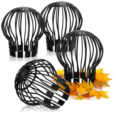 Imagen de com four® 4X Protección de canalón para Hojas y Ramas tamiz atrapar Hojas, Ø Aprox. 13,2 x 14,5 cm (04 Piezas)