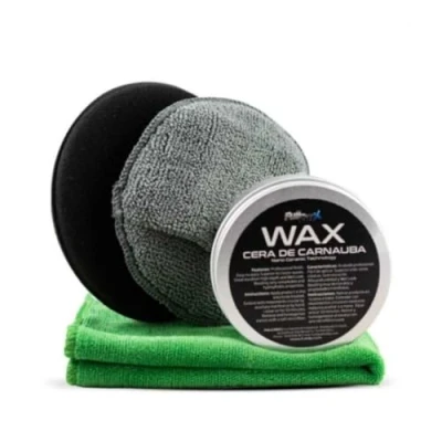 Imagen de AutoFullCar Kit Cera de Carnauba Coche FullCarX + x2 Aplicadores Bayeta Microfibra para Brillo Carrocería