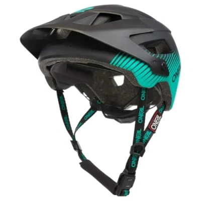 Imagen de O&#039;Neal Casco MTB Enduro All Mountain Aberturas de ventilación para refrigeración, almohadillas lavables, norma seguridad EN1078 Defender Grill V.22 Adulto Negro Verde Talla XS M