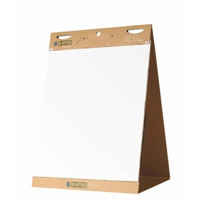Imagen de Bi Office Earth It Bloc de Reuniones Papel Reciclado, para Pizarra Rotafolios, Autoadhesivo, 20 hojas por Bloc, 80 g/m², Paquete 1 Bloques