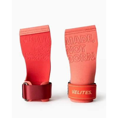 Imagen de Velites Quad Pro Calleras Deportivas con Doble Capa de Microfibra 2,9 mm Coral L Agarre Seguro Magnesio Muñequeras Uso en Anillas, Barras, Pesas y Remo
