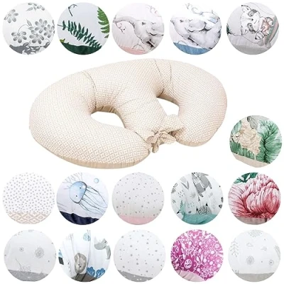 Imagen de Bellochi Amohada Embarazada para Gemelos Algodón y Terciopelo Cojin Lactancia con Funda 40x60 cm Almohada de Posicionamiento del Bebé Lux