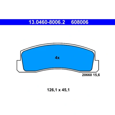 Imagen de ATE 13.0460 8006.2 Juego de pastillas freno no preparado para indicador desgaste, excl. contacto avisador desgaste LADA: Niva