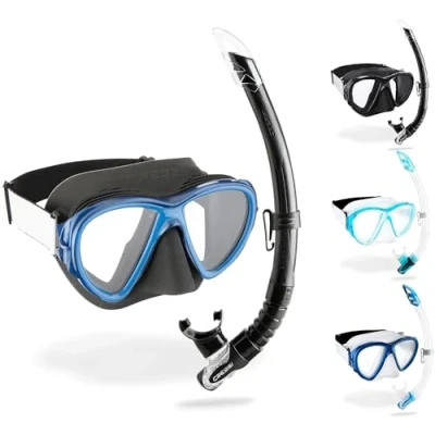 Imagen de Cressi Fiji + Gamma Combo Máscara y Tubo, Unisex Adult, Negro/Azul, Talla ÚNICA