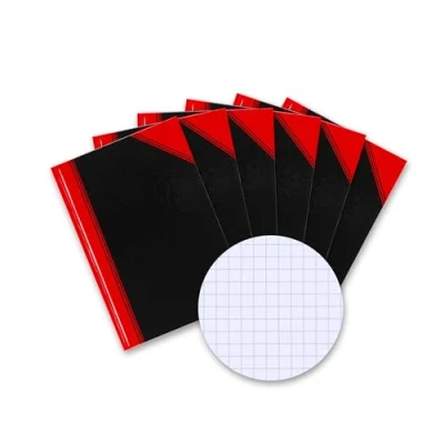 Imagen de Bantex 100302816 Cuaderno (A6, 96 hojas, 6 unidades), Rojo y Negro