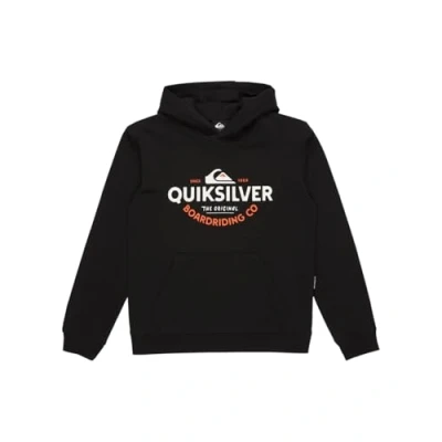 Imagen de Quiksilver Typed OUT Hoodie Youth Unisex Jersey con capucha para niños, Talla: 12a, Black