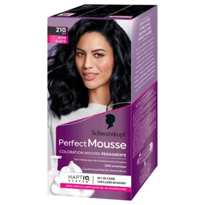 Imagen de Schwarzkopf Perfect Mousse Coloration Permanente sans Ammoniaque Noir Glace 210