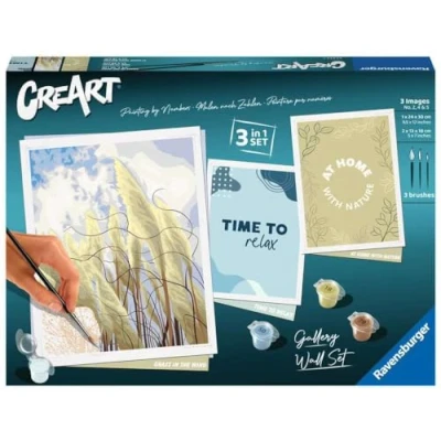 Imagen de Ravensburger CreArt Juego de Pintura por números Galler Wall Set Nature a Partir 12 años, Color Blanco (23613)