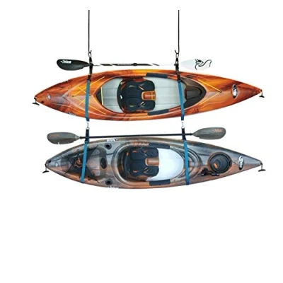 Imagen de Sistema de doble correa almacenamiento para kayak, interiores y exteriores, kayak SUP, viene con clips remo, PS1954, color negro, turquesa