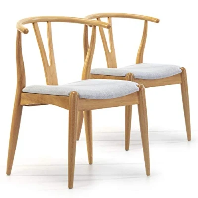 Imagen de VS Venta stock Pack 2 sillas Rustic Color Roble, Madera Maciza, 55 cm (Largo) 54,5 (Profundo) 76 (Alto)