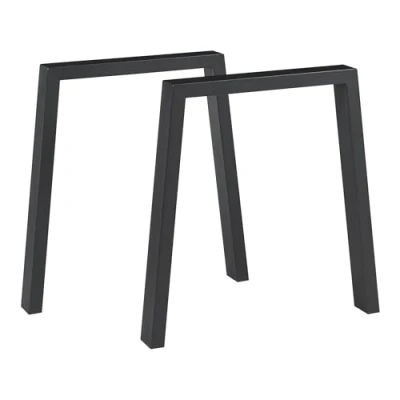 Imagen de [en.casa] Set de 2 Patas Mesa Kraftisried Conjunto Pies Mueble DIY con Niveladores Estilo Atemporal Acero Sinterizado 72x70 cm Negro