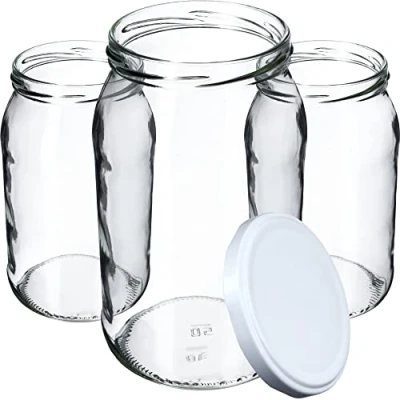 Imagen de KADAX Tarros de cristal para conservas (900 ml, 8 unidades), color blanco