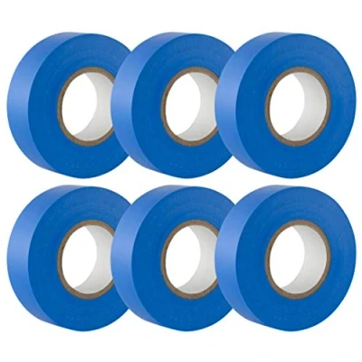Imagen de GTSE Cinta aislante azul de 19 mm x 20 m para instalaciones eléctricas Autoadhesiva y resistente proteger, agrupar reparar cables 6 Rollos
