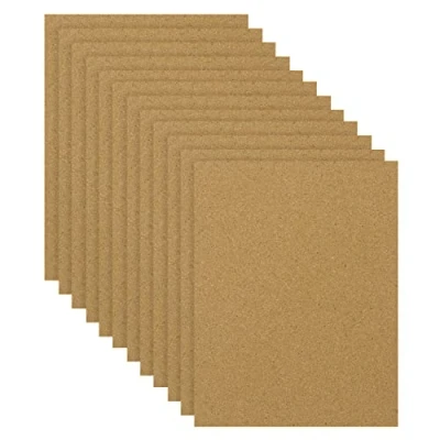 Imagen de BELLE VOUS Laminas Corcho(Pack de 12) 27,8 x 21,4 cm Placas Corcho 2 mm Grosor Papel Alrededor A4 para Reemplazo Pizarra Corcho, Decoración Pared, Manualidades
