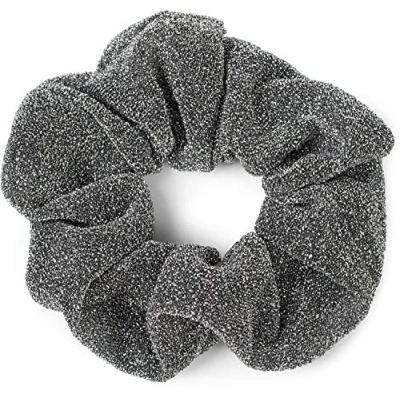 Imagen de styleBREAKER cinta elástica centelleante para el pelo XXL de mujer en estilo retro, Scrunchie, gomilla, 04027001, color:Plata