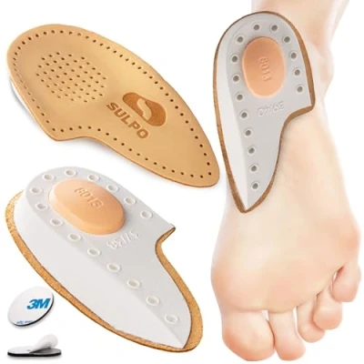 Imagen de SULPO Almohadillas ortopédicas para talón, plantillas fascitis plantar, zapatos de mujer, hombre, niños, tallas 35 46 (1 par, 41 42)