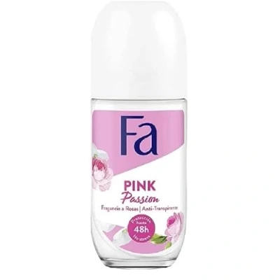Imagen de FA Desodorante para mujer Roll on &quot;Pink Passion&quot; en botella de cristal, 3 unidades (3 x 50 ml)