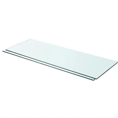 Imagen de vidaXL 2X Estantes Panel Balda Placa Estantería para Casas o Tiendas de Pared Expositora Decoración Vidrio Transparente 80x30cm