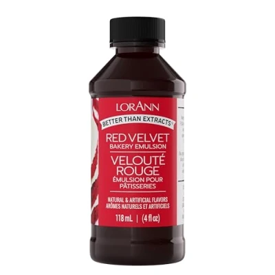 Imagen de Lorann Oils Sabor Natural y Artificial Bakery Emulsions 118 ml, Tarta de Terciopelo Rojo, Multicolor