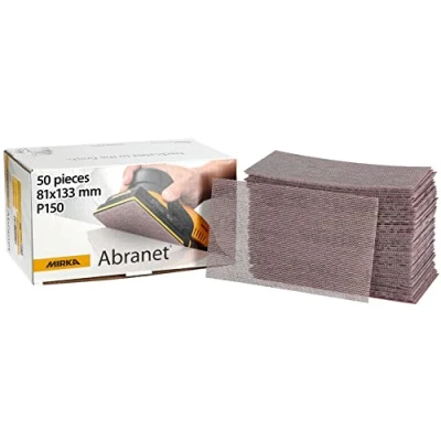 Imagen de Mirka Abranet tiras de lijado malla 81x133 mm Velcro / grano P150 50 piezas para lijar madera, masilla, barniz, plástico 5417805015