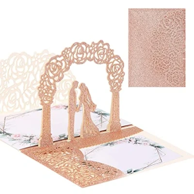 Imagen de AIYONG Tarjeta Regalo de 3D Pop up San Valentín, Novias, Aniversario, Felicitación Boda Invitación, felicitacion boda, invitaciones boda,Romántica Cumpleaños