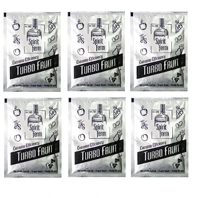 Imagen de 6 x Turbo Levadura Fruit 40g Para Fermentación de Frutas, Vodka, Puré