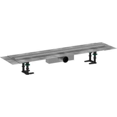 Imagen de hansgrohe RainDrain Compact, compact set completo de desagüe lineal ducha, canaleta ducha 800mm, canal drenaje para instalación estándar, acabado acero inoxidable