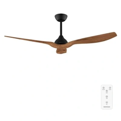 Imagen de Cecotec Ventilador de Techo EnergySilence Aero 5200 BlackWood, Motor DC 36W, Diámetro 132 cm, Mando, Temporizador, Verano e invierno, Rotación aspas, Altura ajustable 12,5 o 25 Silencioso
