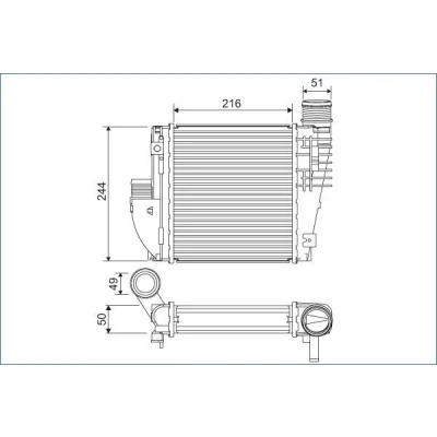 Imagen de VALEO 822927 Intercooler CITROËN: C4 Picasso 2, II Cactus, Hatchback, PEUGEOT: 2008 Familiar