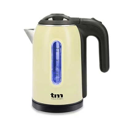 Imagen de TM Electron TMPKT010C hervidor de agua eléctrico 1 litro capacidad, 1.500w, indicador LED, base 360º y doble sistema seguridad, color crema
