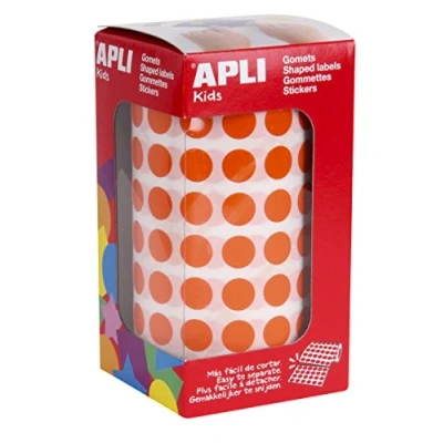 Imagen de APLI Kids 11477 Rollo de gomets redondos 10,5 mm, color naranja