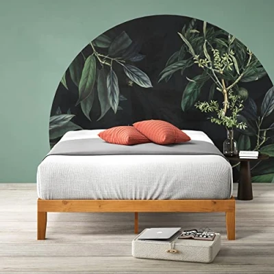 Imagen de Zinus Alexia Cama de 140 x 190 cm Estructura 30 Altura con Plataforma Madera Soporte láminas Pino rústico marrón