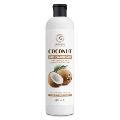 Imagen de Acondicionador para Cabello de Coco 480ml con Aceite 100% Natural Todo Tipo Pelo Hidratado Suave y Brillante Sin Sulfato &amp; Parabenos Ingredientes Naturales