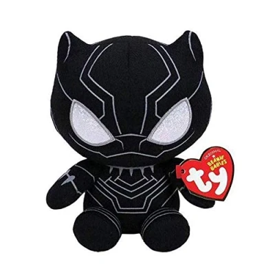 Imagen de ty Marvel Avengers Black Panther Regular, Gorro Blando con Licencia para bebé, Peluche Coleccionable