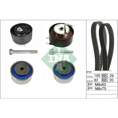 Imagen de INA 530 0767 10 Kit de correa distribución 195 LAND ROVER: Range Rover Sport, Discovery 3, 4