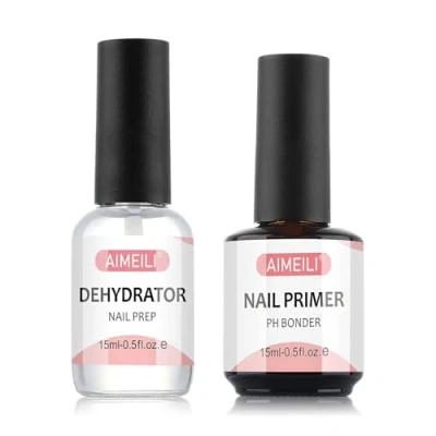 Imagen de AIMEILI Primer Uñas y Deshidratador de Uñas, Preparación Para Polvos Acrílicos Esmalte en Gel Sin Necesidad Lámpara UV/LED 2x15ml