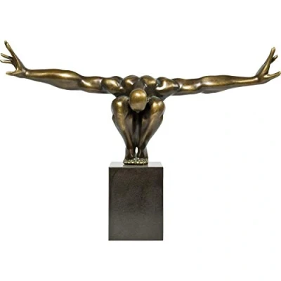 Imagen de KARE Fitness Estatua Diseño Hombre Escultura Deco Atleta, Bronce, 52 x 75 23 cm, Negro, 45 21 cm