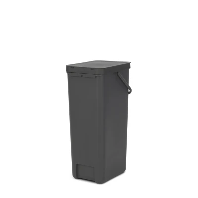 Imagen de Brabantia Sort &amp; Go Bin 40L Dark Grey Cubo de Basura, Stainless Steel, Gris