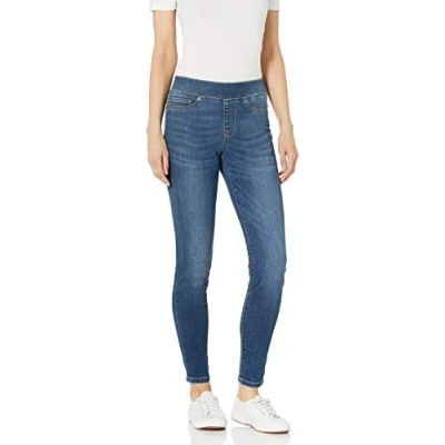 Imagen de Amazon Essentials Jeggings Elásticos Fáciles de Poner Cintura Media (Disponible en Tallas Grandes) Mujer, Azul Medio, 44
