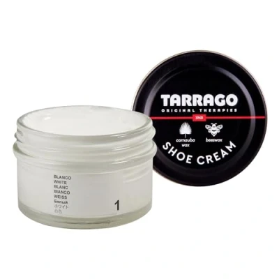 Imagen de Tarrago Basic Shoe Cream 50 ml Crema Protectora para Calzado de Cuero Betún Zapatos Cuidado del Nutre, Repara y Protege Abrillantador Color Blanco