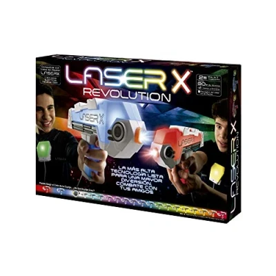 Imagen de Bizak laser X Revolution Double Blaster pistola largo alcance, con recarga rápida y chalecos, regalo para niños niñas a partir de 6 años (62948046)
