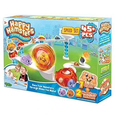 Imagen de Happy Hamsters Juego de Velocidad Carrera mármol, Kit Juguetes educativos construcción Stem para niños y niñas a Partir 3 años