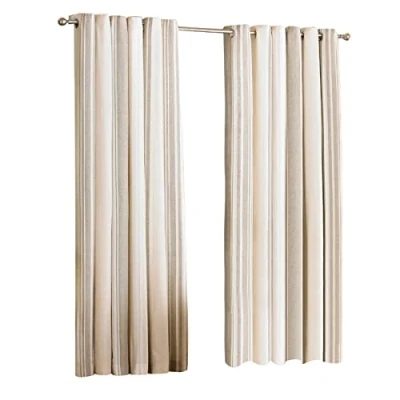 Imagen de Riva Paoletti Broadway Cortinas con Ojales (1 par, polialgodón, 168 x 183 cm), Color marrón y Beige